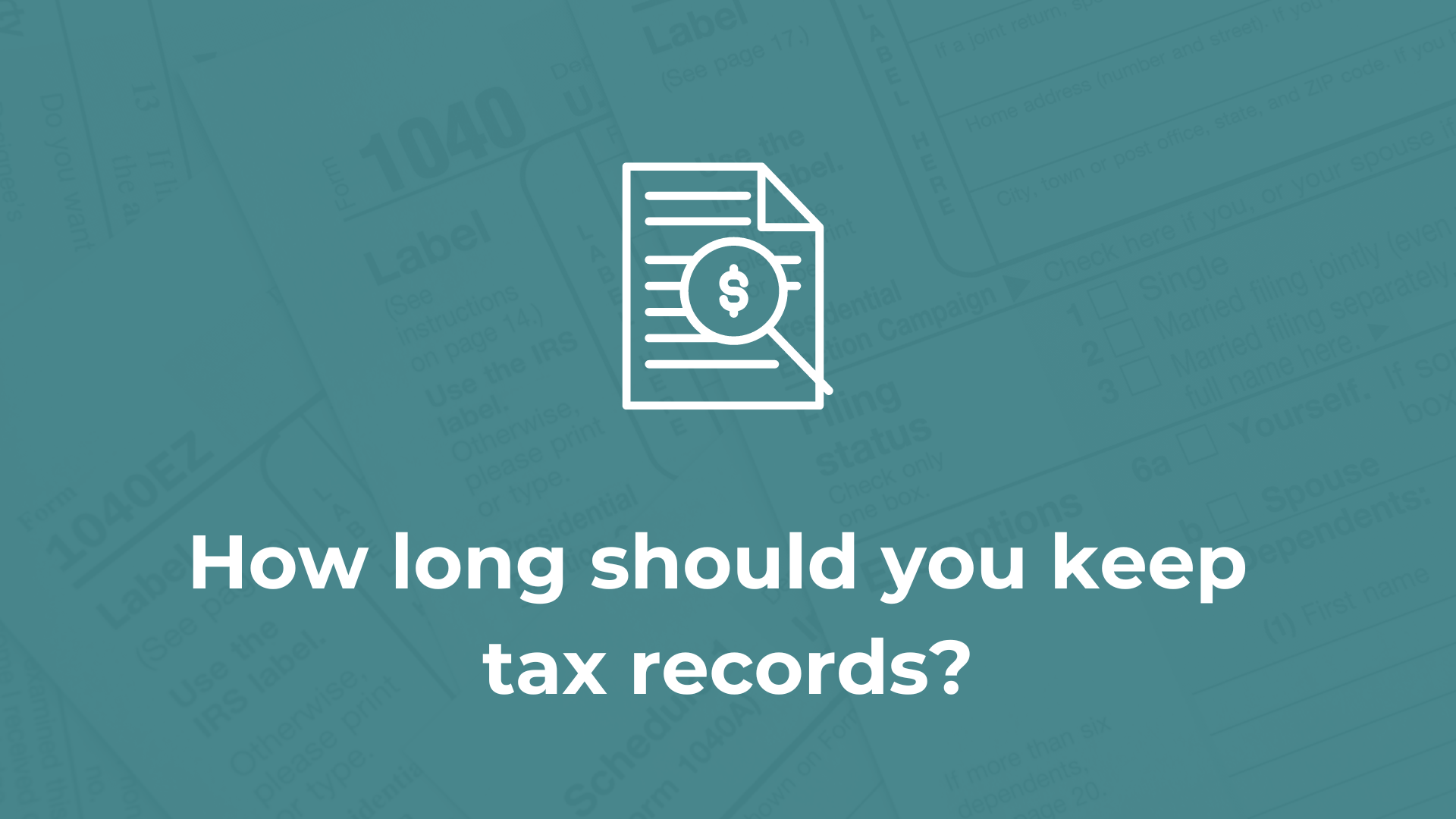 How long should i keep my tax records financial symmetry inc 