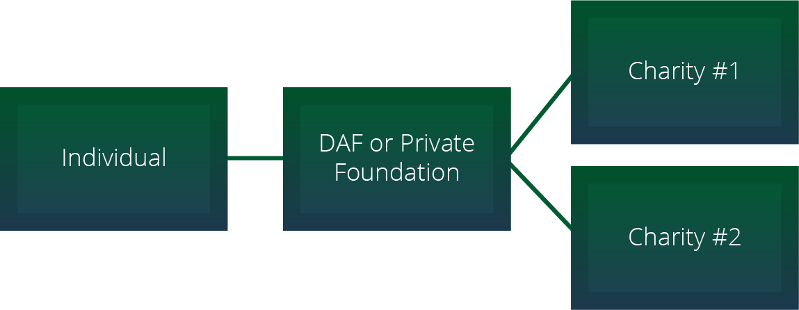 donor advised fund or Private foundations